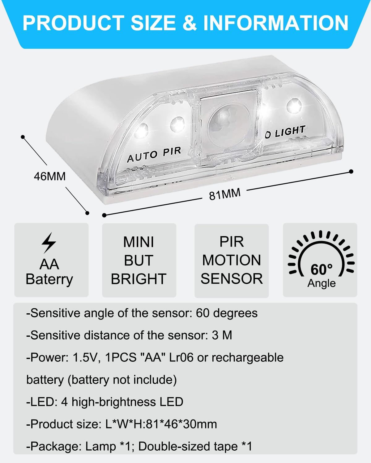 MDLITIN Infrared Door Light with Auto Sensor