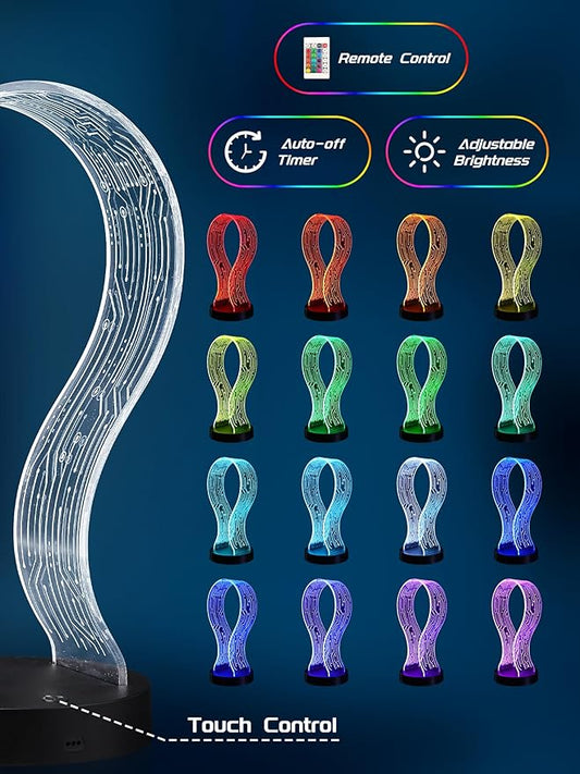 Mart Light Up Headphone Stand with 16 Color Lights, PCB Pattern Acrylic Headset Stand with 1 USB and 1 Type-C Charging Ports