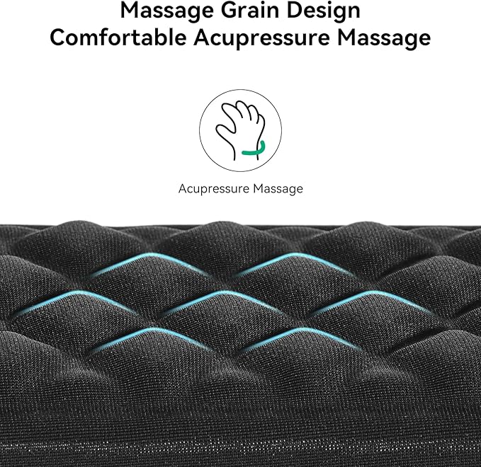 EooCoo Mouse Mat Wrist Support with Massage Design, Gaming Mouse Pad, Ergonomic Wrist Rest Pain Relief Mousepad with Smooth Lycra Surface & Non-Slip PU Base, Home Office PC Desk Accessories, Black