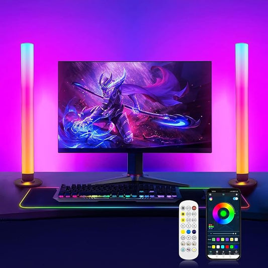 Smart LED Light Bars, Gaming Lights RGB Flow Light Bars 16 Million Colors Multiple Lighting Effects TV Backlights, Remote Control and App Control, Music Sync for PC, Room Decorative, Ambient Lighting(37cm length)